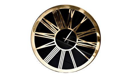 Часы настенные d53см Garda Décor черно-золотые с римскими цифрами Garda Decor