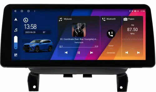 Магнитола для KIA Cerato 2 2008-2013 - Canbox H-Line 0168 монитор 12.3" QLED в стиле BMW на Android 10, Быстрая, ТОП-процессор, CarPlay, 4G SIM-слот