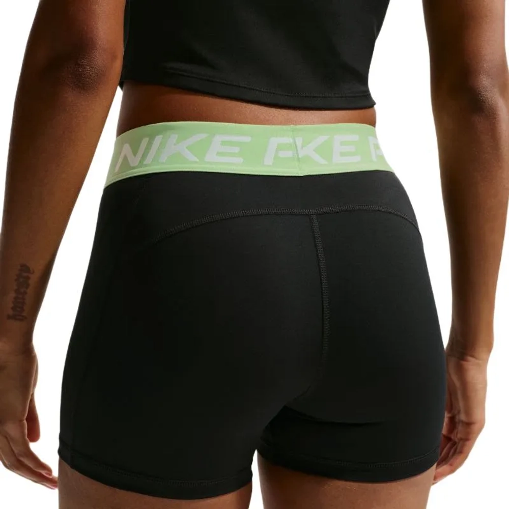 Женские Шорты теннисные Nike Pro Dri-Fit 365 Mid-Rise 3in - black/barely volt/white