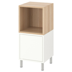 IKEA EKET  (ИКЕА ЕКЕТ)  -  Комбинация шкафов с ножками - белая/имитация беленого дуба 35x35x80 см