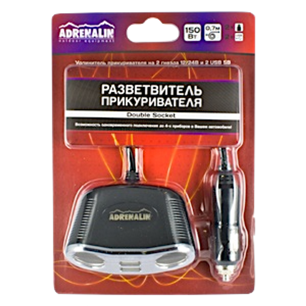 Разветвитель прикуривателя Adrenalin Double Socket 24247