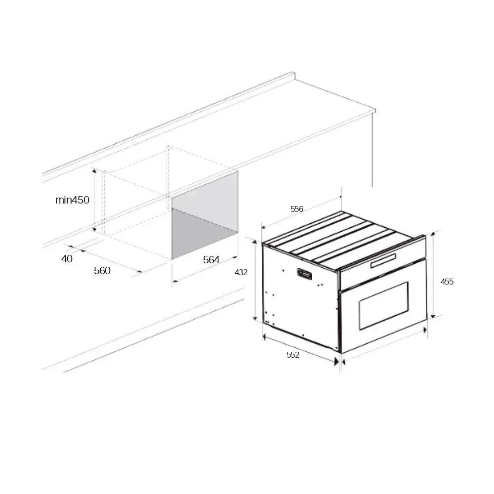 Электрический духовой шкаф Meferi MEO608BK MICROWAVE фото 14