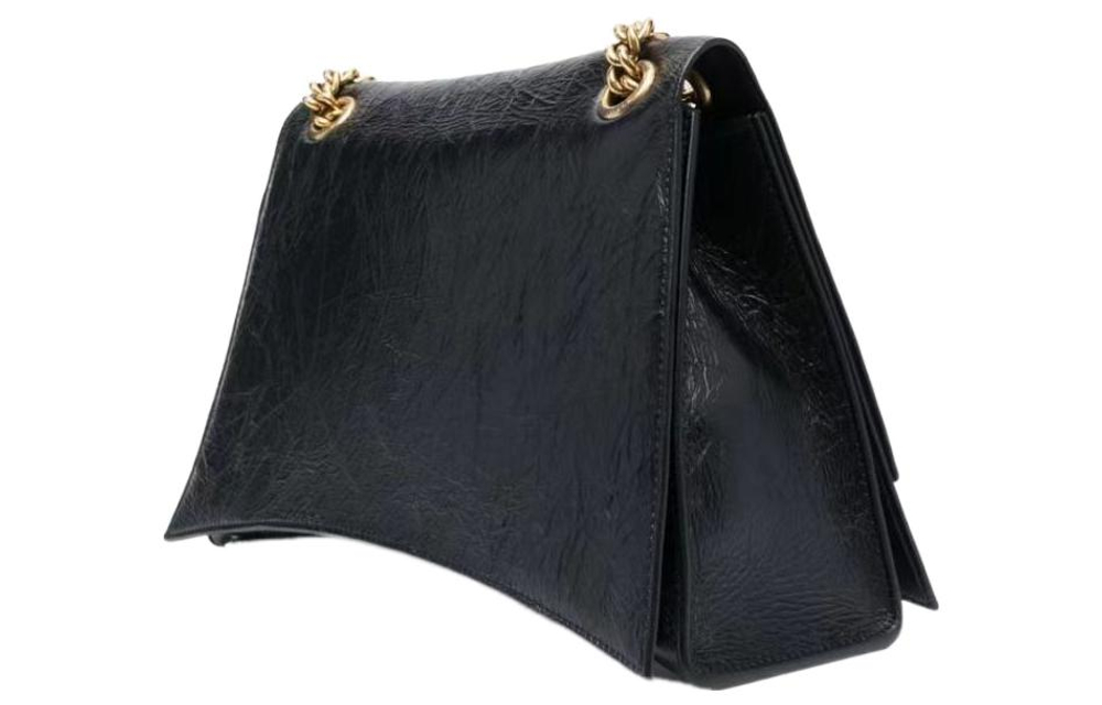 Balenciaga Women"s Crush Medium Chain Bag Black