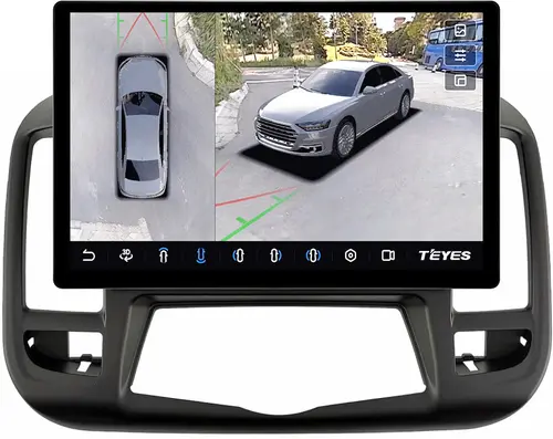 Магнитола для Nissan Teana J32 2008-2013 (ШГУ монохром, рамка тип 3) - Teyes CC3-2K-360 монитор 13" 2K QLED на Android 10, Быстрая, CarPlay, 4G SIM-слот, 4 камеры в комплекте