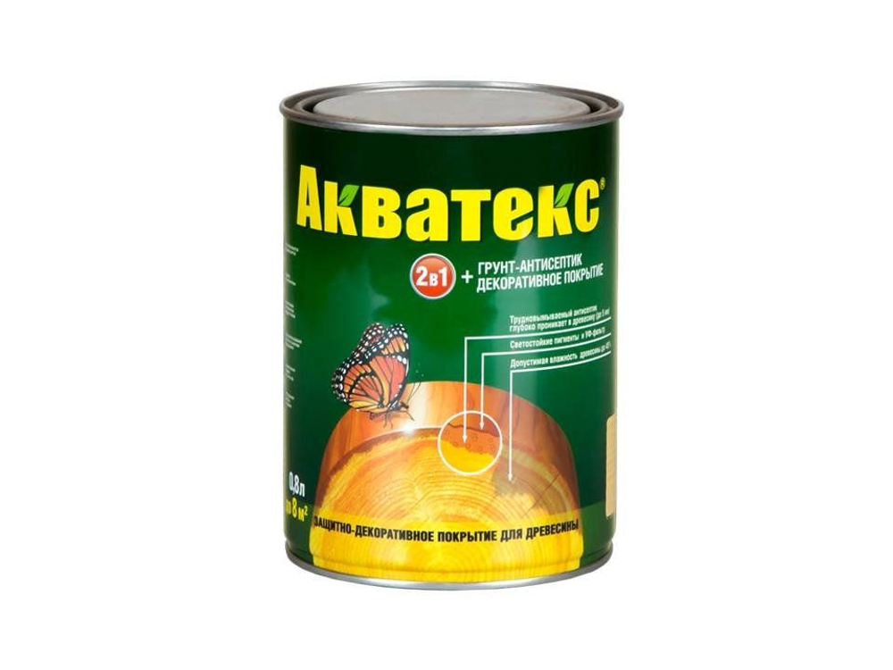 Защитно-декор покрытие для древесины "АКВАТЕКС" 2в1 КАЛУЖНИЦА 2,7л
