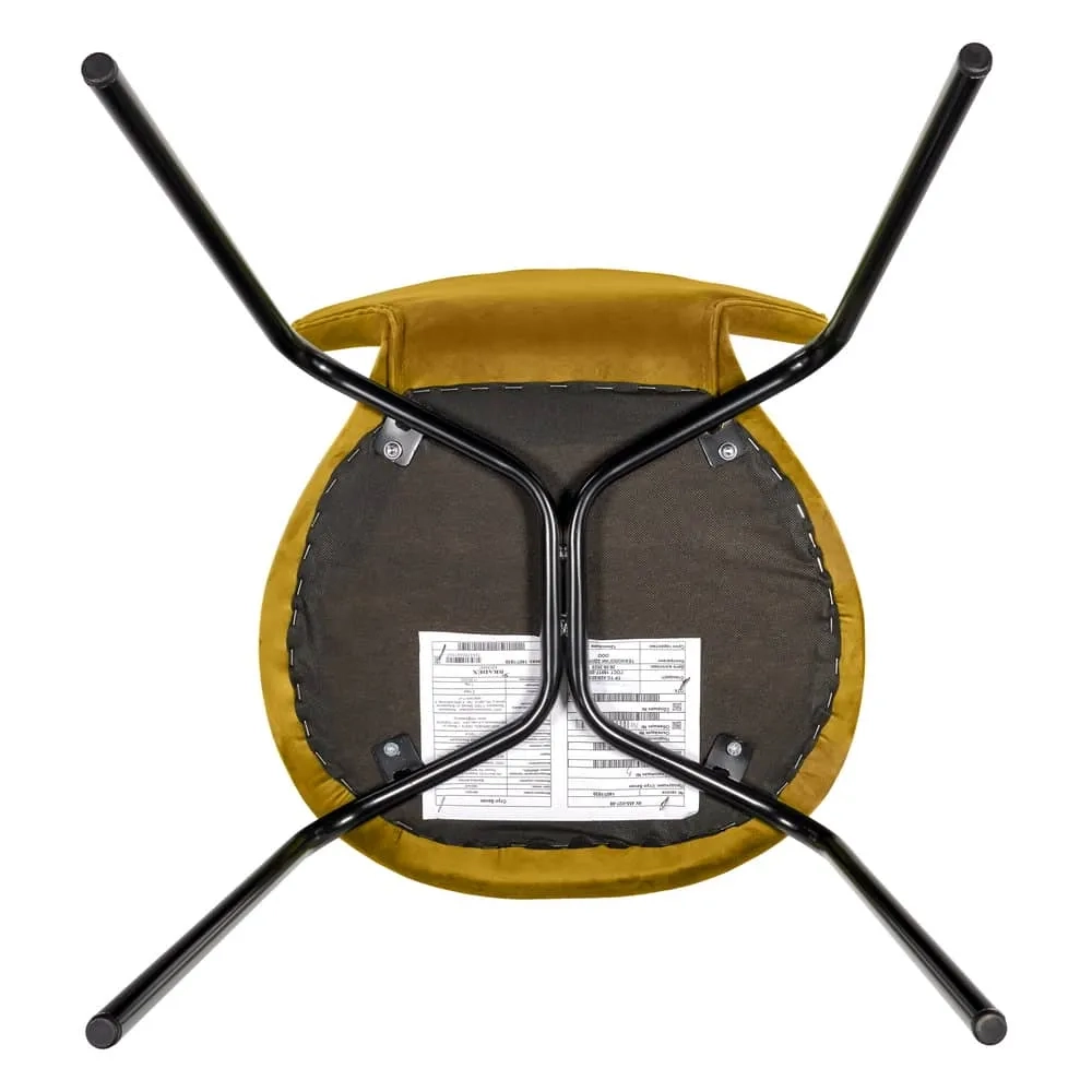 Стул Bradex Home Seven Style горчичный велюр с чёрными ножками