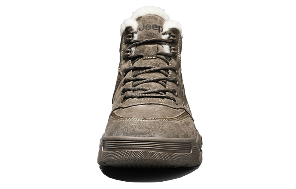 Jeep Top Grain Pig Leather Comfortable Ankle Length Combat Boots Men"s