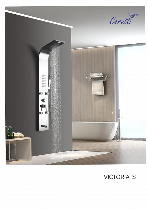 Душевая панель Ceruttispa ВИКТОРИЯ (VICTORIA) S CT9976 из нержавеющей стали, цвет серебро