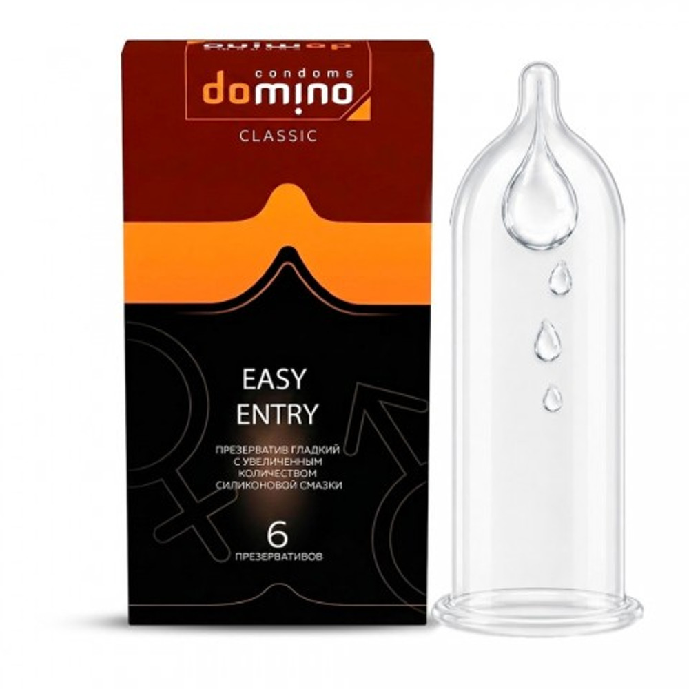Презервативы Domino CLASSIC Easy Entry, с увеличенным объёмом смазки, 6 шт