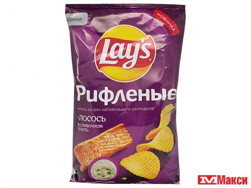 Чипсы Lays 140 гр Лосось слив.соус рифленные (19)