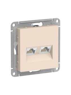 Розетка компьютерная 2-м AtlasDesign RJ45 кат.5E механизм беж. SE ATN000285