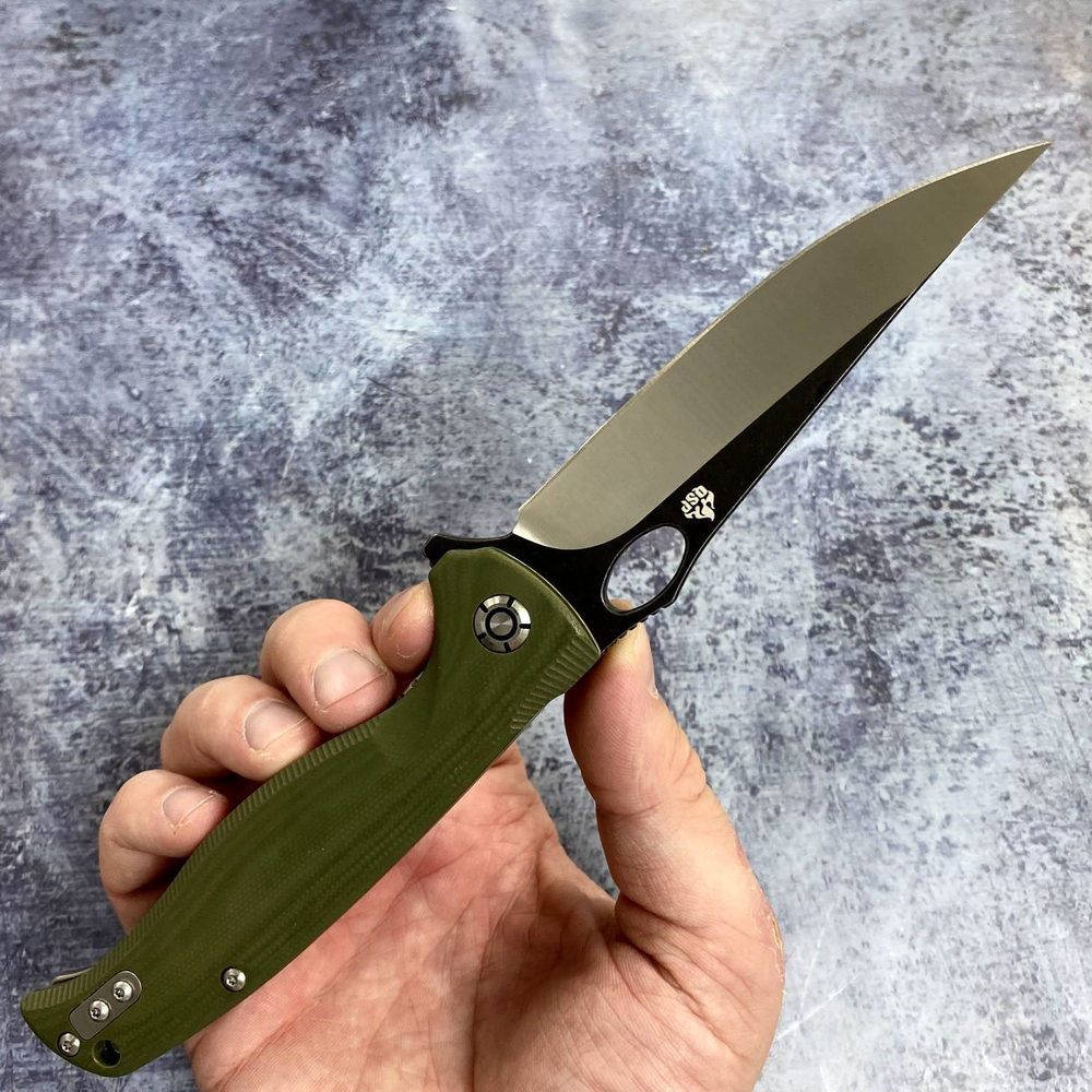Складной нож QSP QS126-B GAVIAL, клинок D2, зеленая рукоять G10