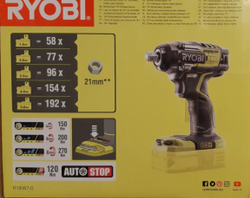 Бесщеточный аккумуляторный ударный гайковерт Ryobi ONE+ R18iW7-0 5133004220