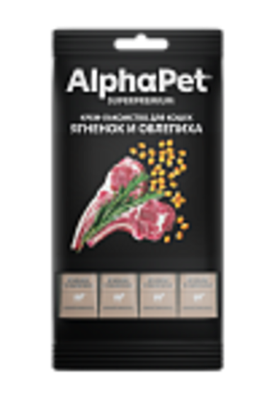 Крем-лакомство AlphaPet с ягненком и облепихой для кошек 48 г