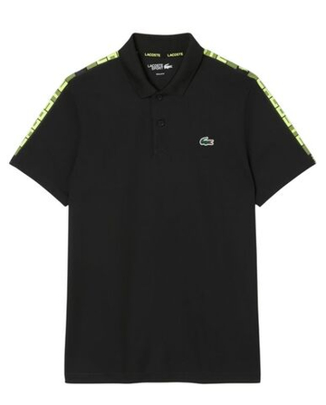 Мужское теннисное поло Lacoste Ultra Dry Branded Stripe Tennis Shirt - black