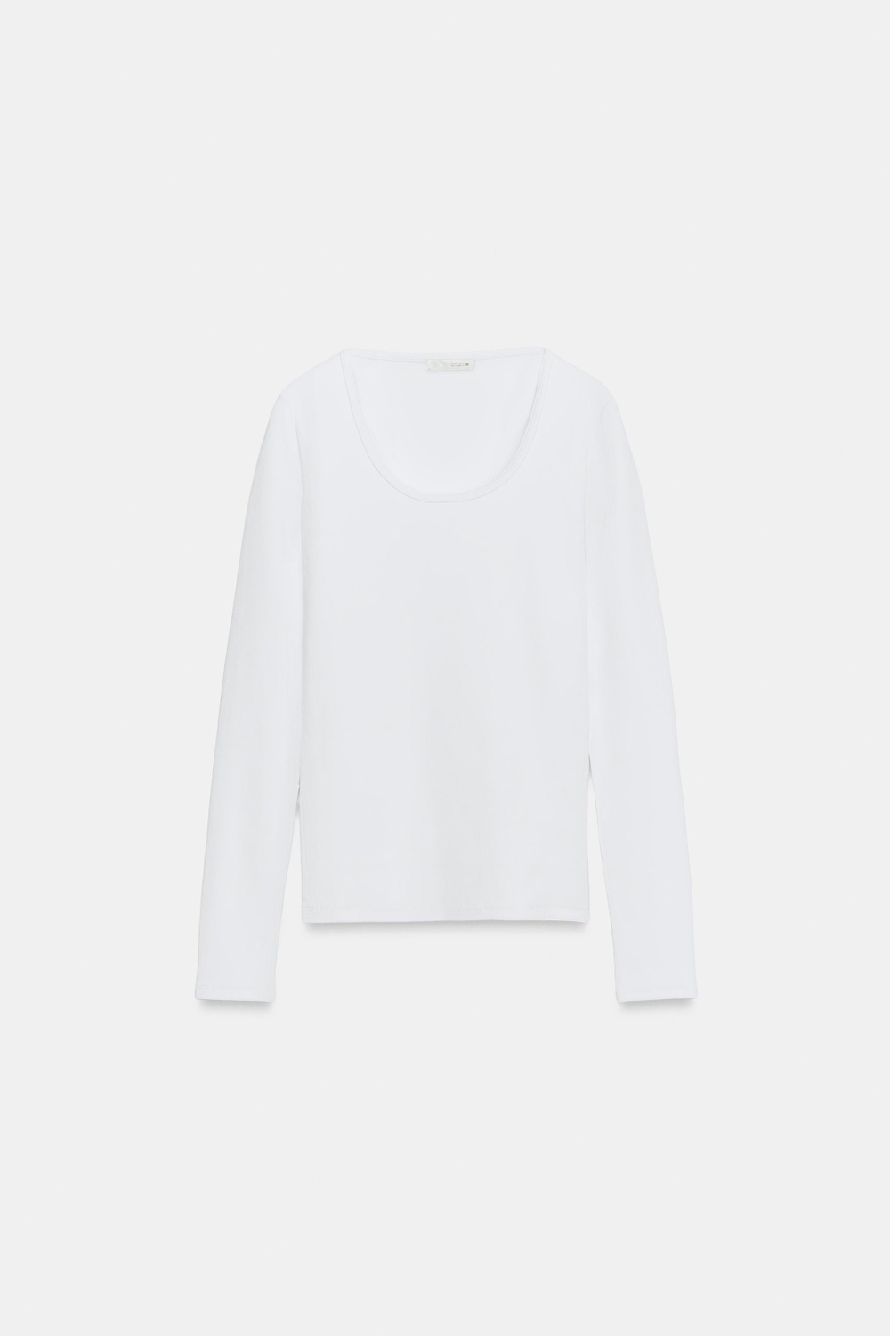 ZARA ФУТБОЛКА В РУБЧИК С ШИРОКИМ ВЫРЕЗОМ, БЕЛЫЙ