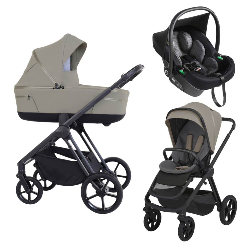 Детская коляска 3 в 1 Espiro Miloo 2025 и автокресло Pi Black 217 cashmere gray/Чёрный (Black 110)