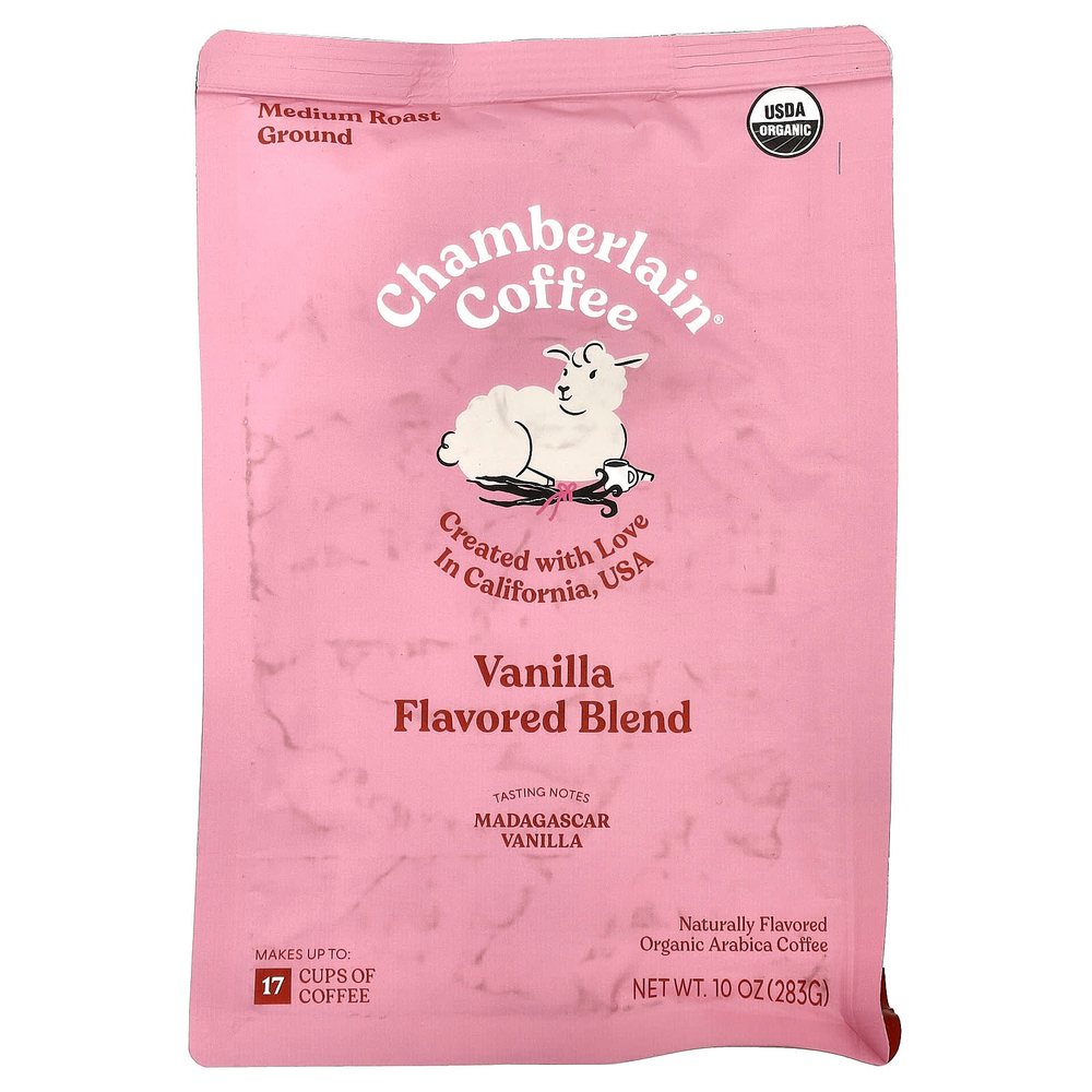 Chamberlain Coffee, органический кофе арабика, молотый, средней обжарки, ваниль, 283 г (10 унций)
