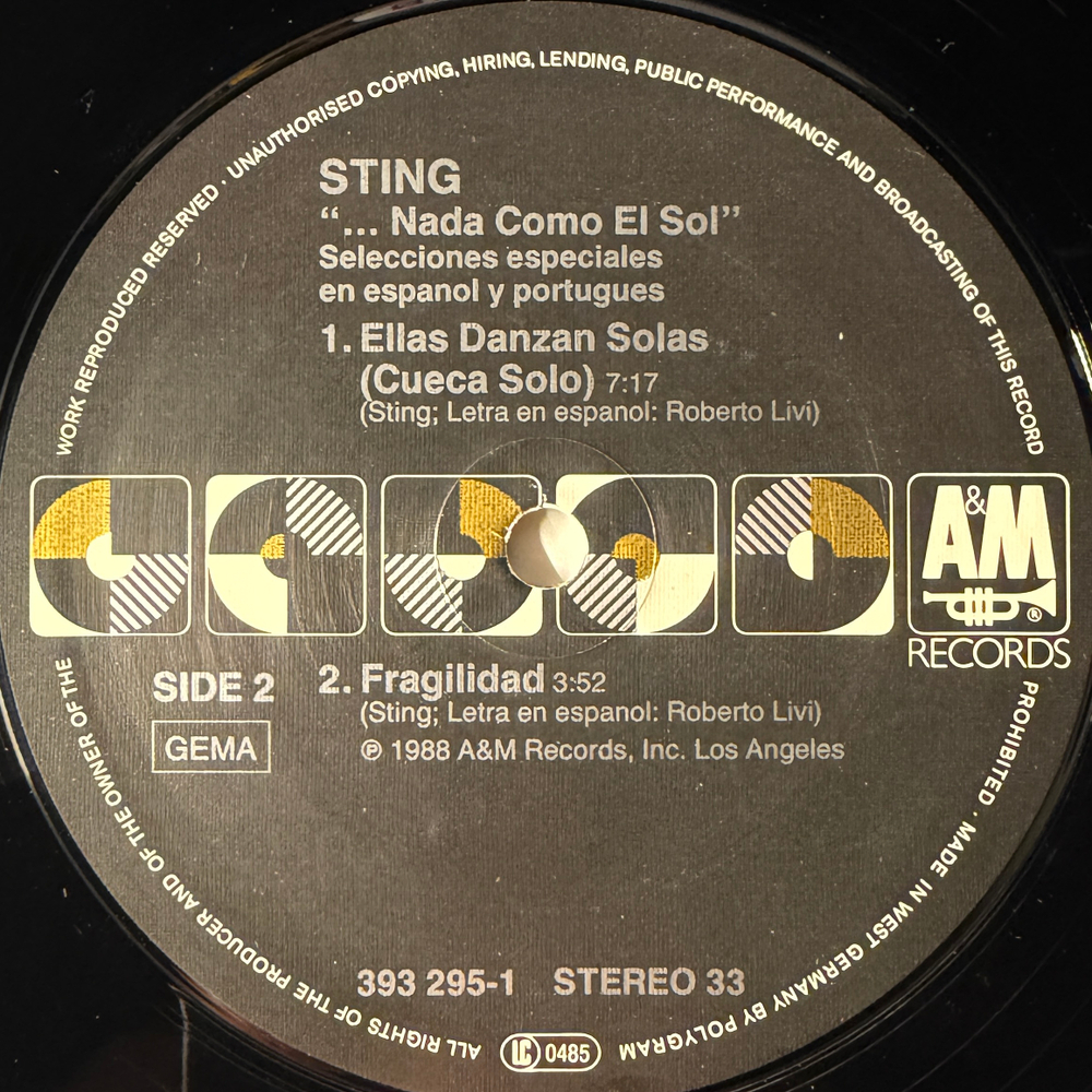 Sting – ...Nada Como El Sol (Германия 1988г.) Т