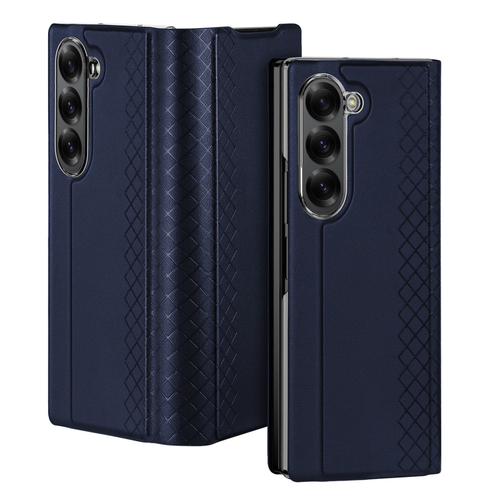 Чехол синего цвета с премиальной искусственной кожи от Dux Ducis для Samsung Galaxy Z Fold 6, серия Bril Series Case
