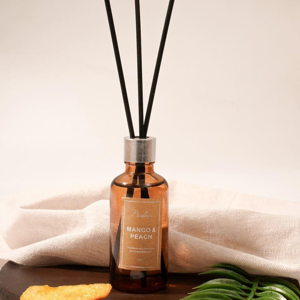 Парфюмированный аромадиффузор MANGO & PEACH, 50 мл., Д35 Ш35 В260 YJC-10