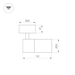 Светильник SP-ARTEMIS-SURFACE-FLAP-R55-12W Warm3000 (WH, 8-80 deg, 230V) (Arlight, IP20 Металл, 5 лет) 051791