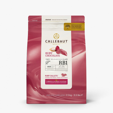 Шоколад Callebaut рубиновый Ruby 47.3% (Пакет 2,5кг)