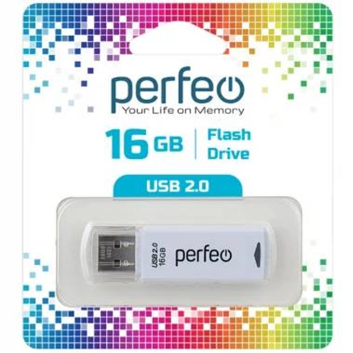 7493 Флэш-карта Perfeo USB 16Gb C06 white 542.78