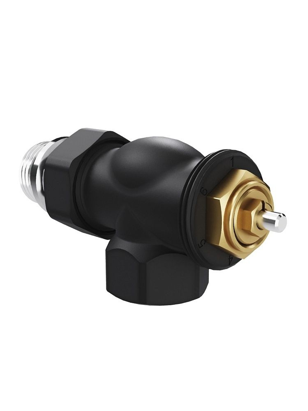 Набор термостатический для радиатора осевой 1/2 Design М30х1.5 Черный Royal Thermo
