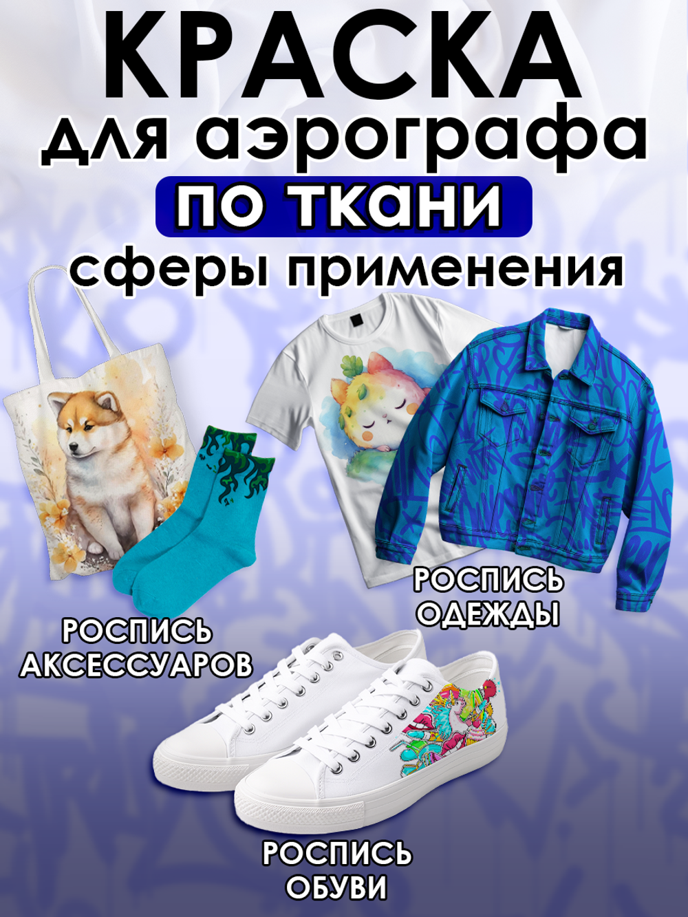 Краска для аэрографа по ткани «Синяя»