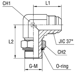 Штуцер FRG90 JIC 3/4" BSP1/4"