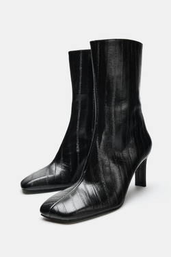 ZARA КОЖАНЫЕ БОТИЛЬОНЫ LIMITED EDITION, ЧЕРНЫЙ