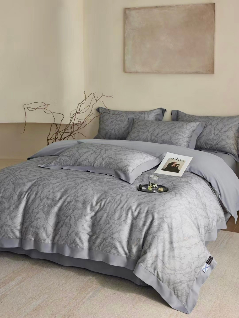 Комплект для сна с добавлением кашемира Marble Silver