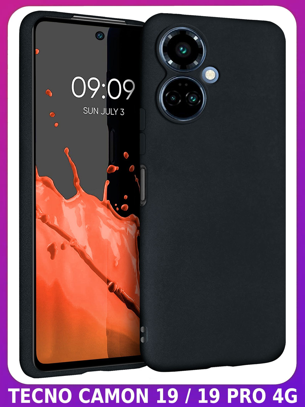 Мягкий Soft Touch чехол из силикона для TECNO CAMON 19 / 19 PRO 4G с бархатной подкладкой