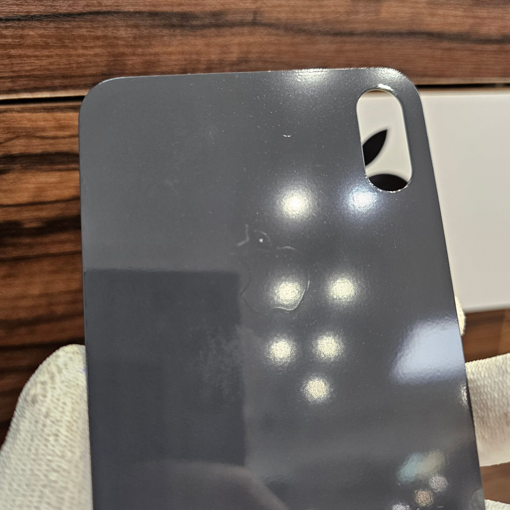 Крышка для iPhone XS Max - задняя стеклянная панель "премиум качество" (чёрного цвета)