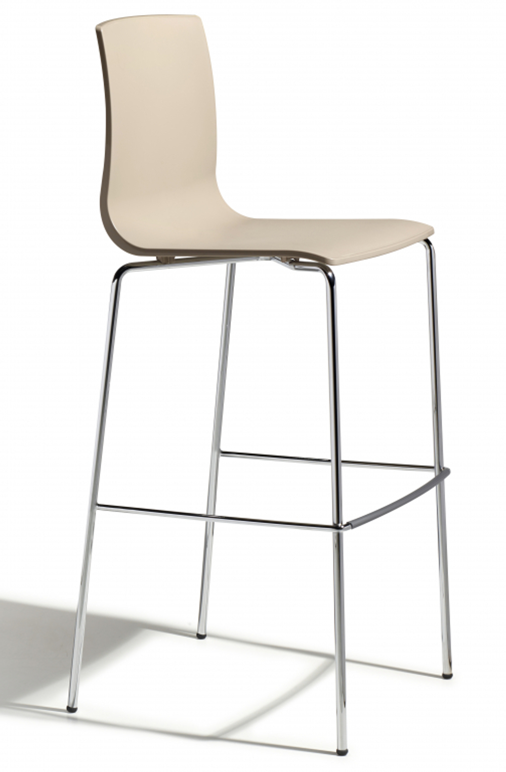 Стул барный пластиковый Scab Design Alice Barstool, хром, тортора