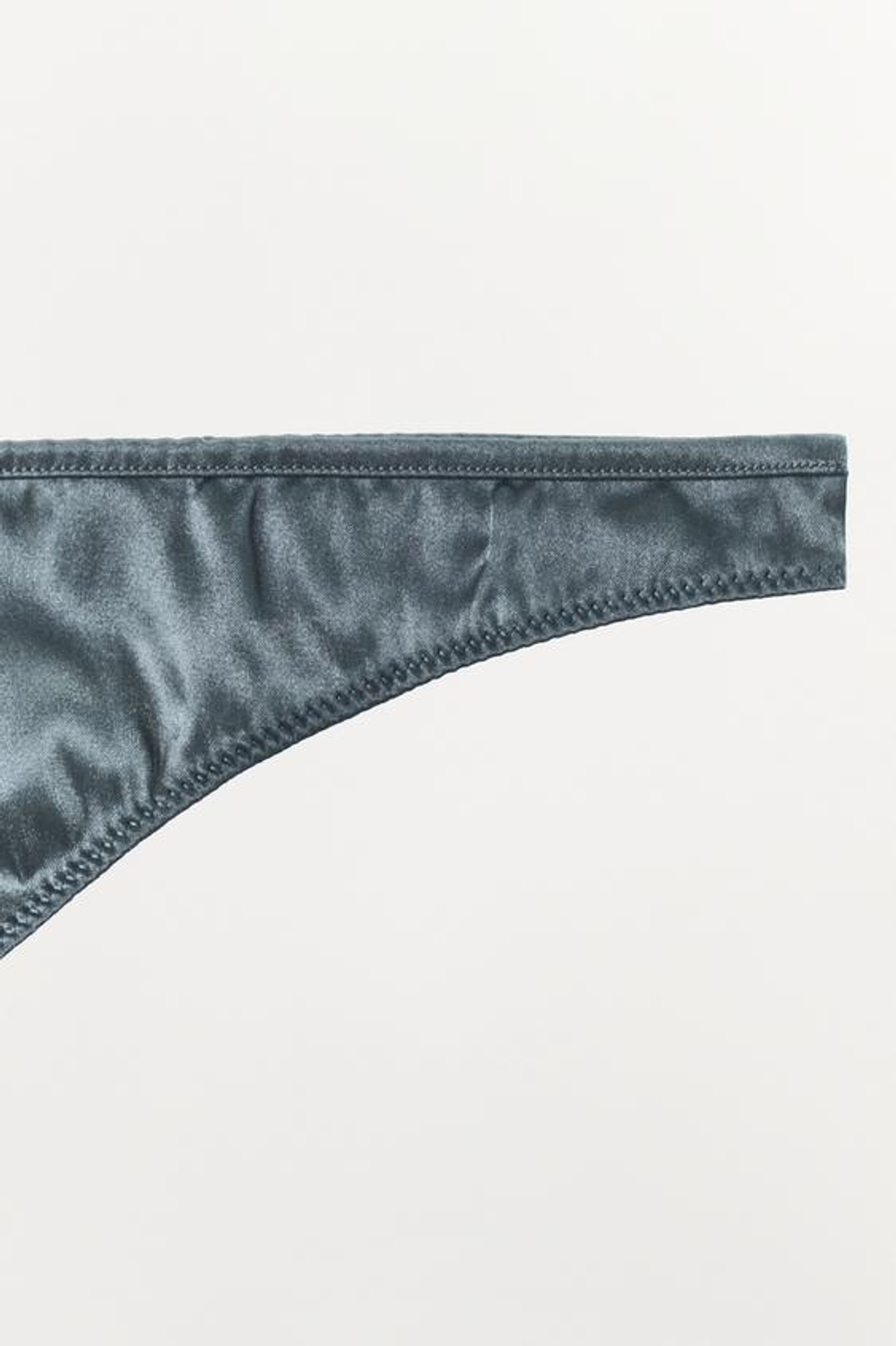 ZARA ШЕЛКОВЫЕ ТРУСЫ-ТАНГА 100%, ТЕМНО-СЕРЫЙ