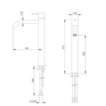 Смеситель для раковины HAPA C35 высокий (цвет - шоколад браш. PVD) C35.0004.BCHPVD