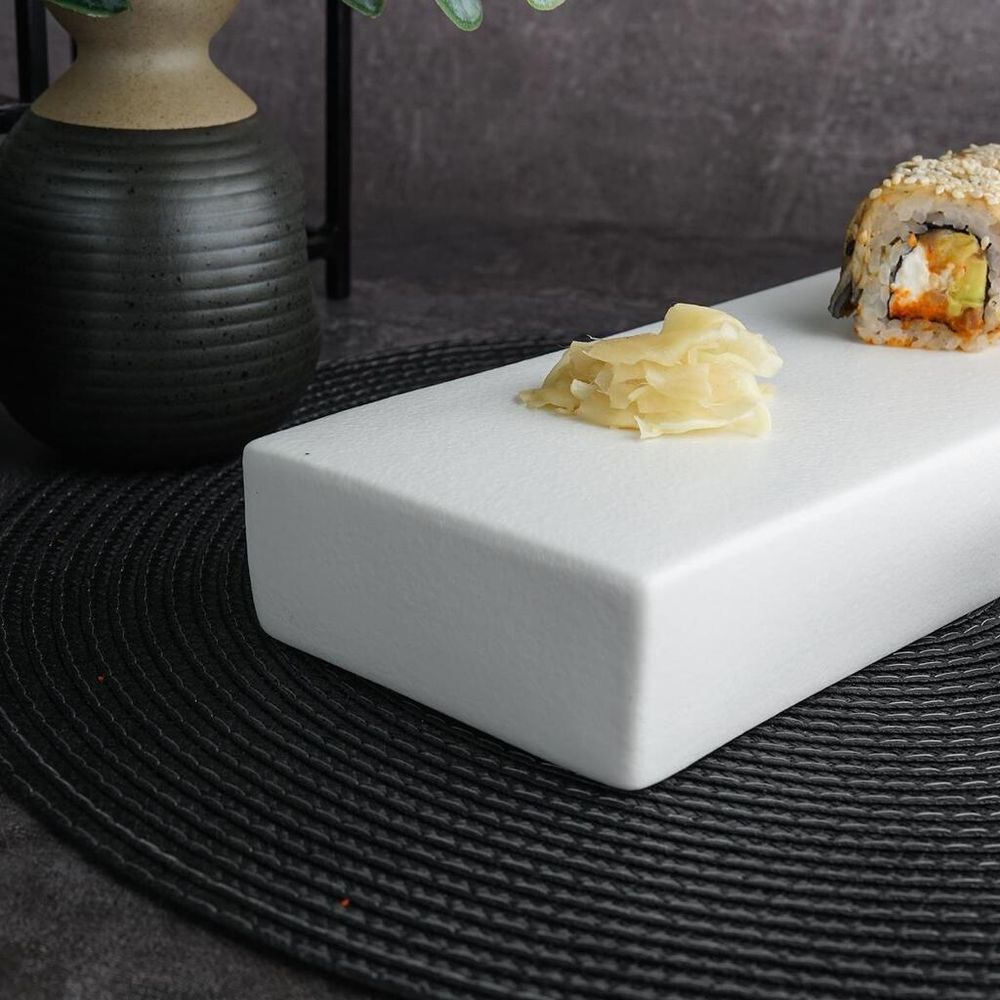Блюдо прямоугольное 41*10 см h4 см брусок для закусок White Matt Panasia P.L. Proff Cuisine [1]