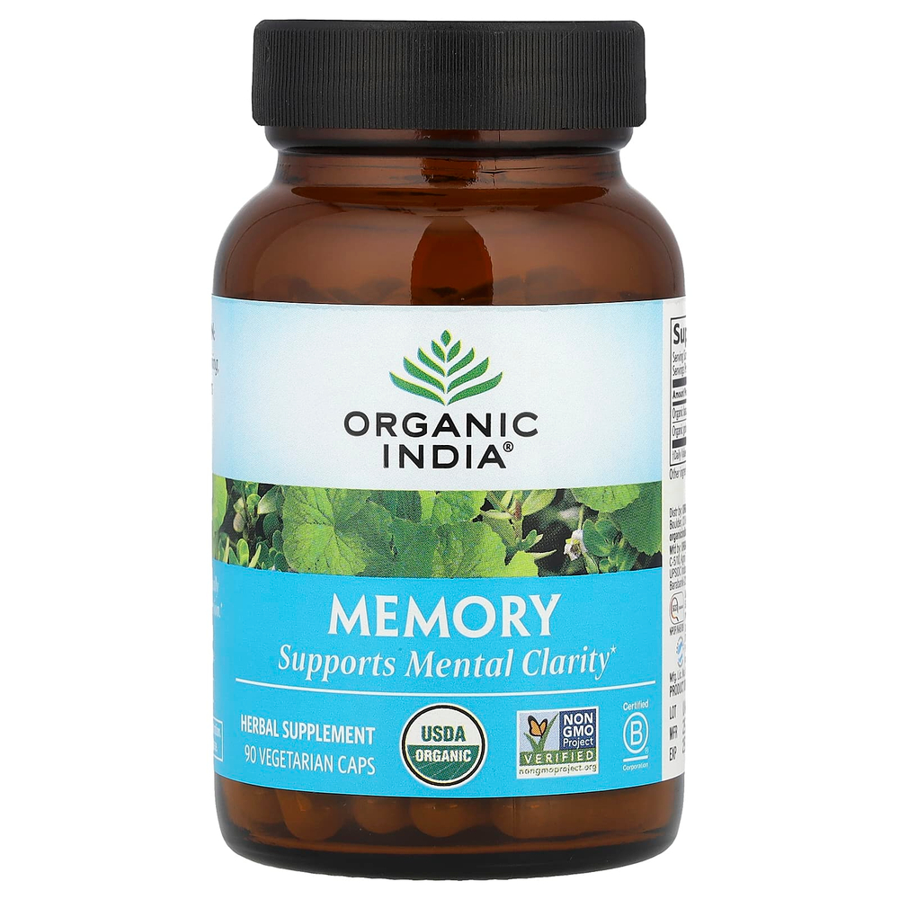 Organic India, память, 90 вегетарианских капсул
