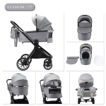 Детская коляска Luxmom 777 2в1 серая
