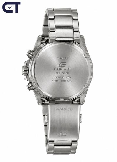 CASIO EFR-526D-7AVUDF EDIFICE мужские наручные часы — стальной хронограф с белый циферблатом