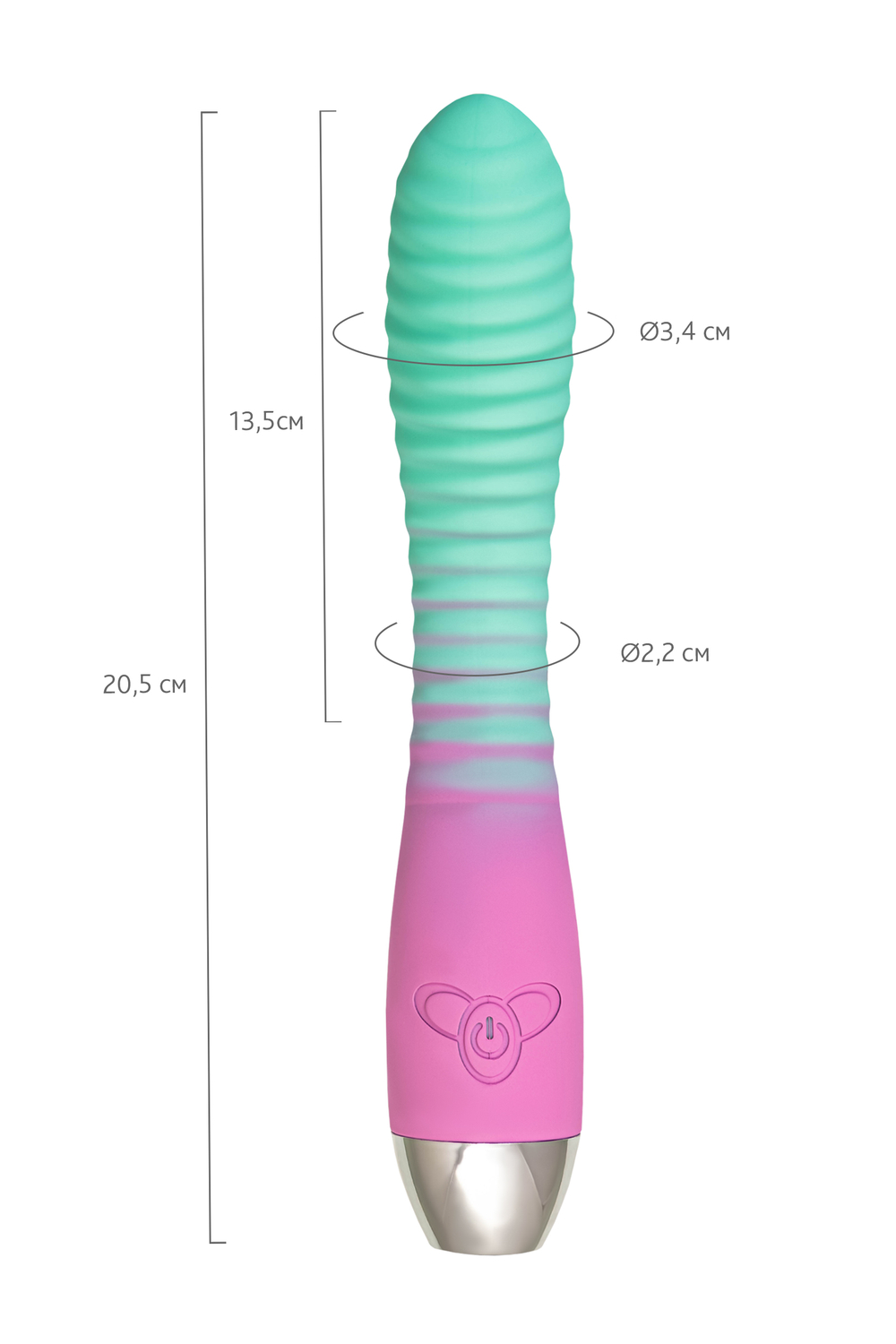 Вибратор с изогнутой головкой Flovetta Azalia мятно-розовый 20,5 см