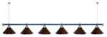 Лампа STARTBILLIARDS 6 пл. (плафоны зеленые,штанга зеленая,фурнитура золото)