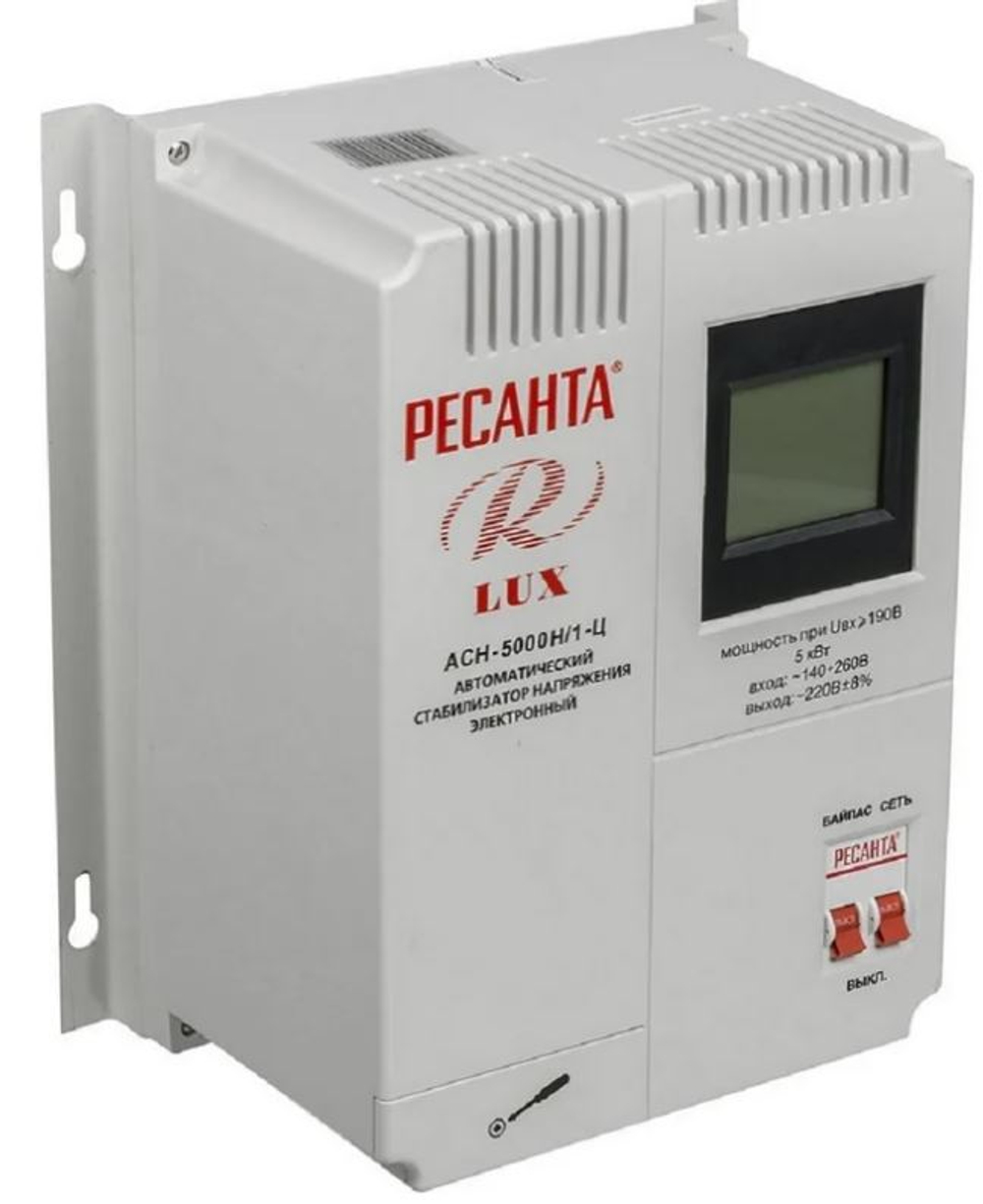 Однофазный стабилизатор напряжения Ресанта АСН 5000 Н/1-Ц Lux 63/6/16