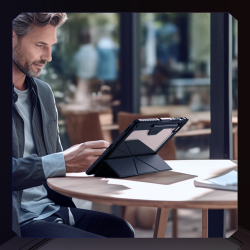 Чехол книжка от Nillkin для планшета Samsung Galaxy Tab S10 FE+, серия Bumper Pro Case-Multi Angle Folding Style, многофункциональный складной
