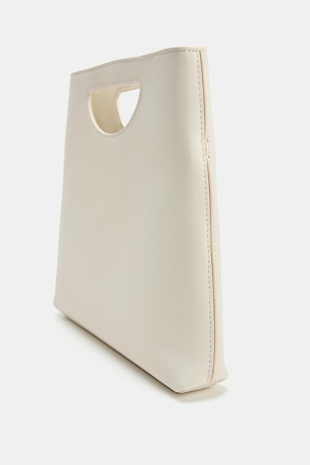 ZARA КОЖАНАЯ СУМКА, БЕЛЫЙ