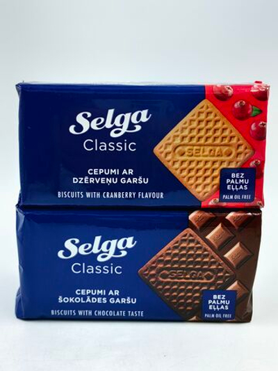 Печенье Selga ассорти вкусов: шоколад и клюква, 2 шт. по 180 г