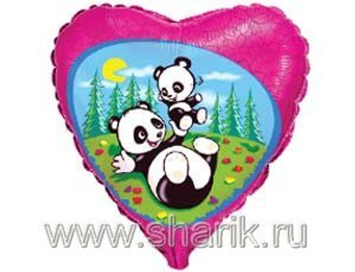 Шар фольга 18" "Панды на поляне"