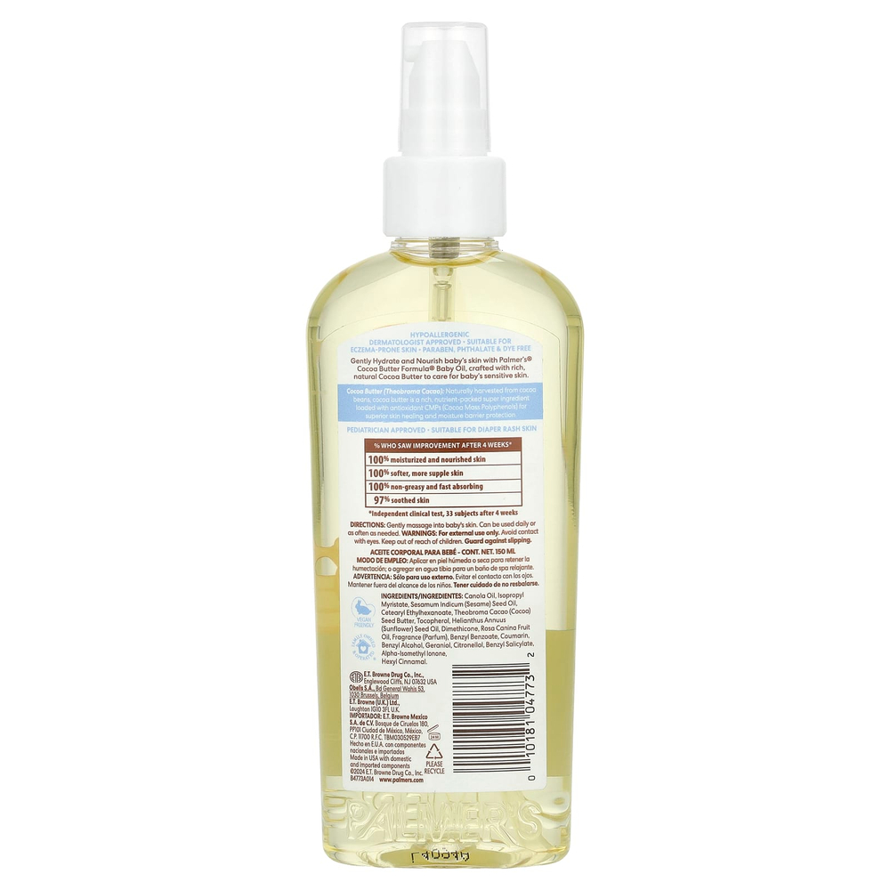 Palmer's, Baby, Cocoa Butter Formula® с витамином E, детское масло какао, 150 мл (5,1 жидк. унц.)
